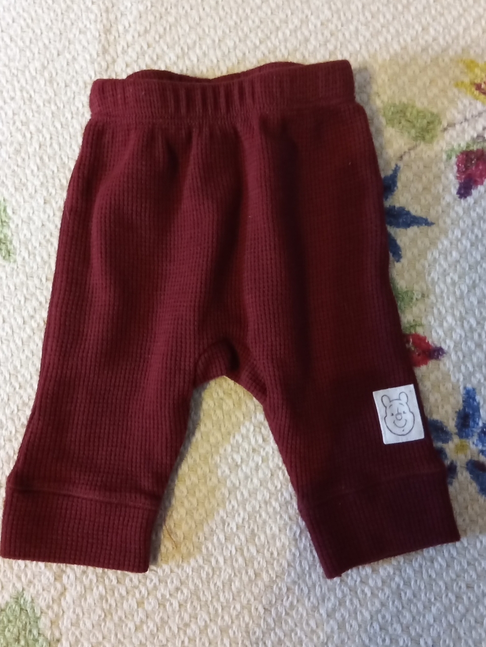 cloud island Burgundy Waffle-Knit Baby Pants